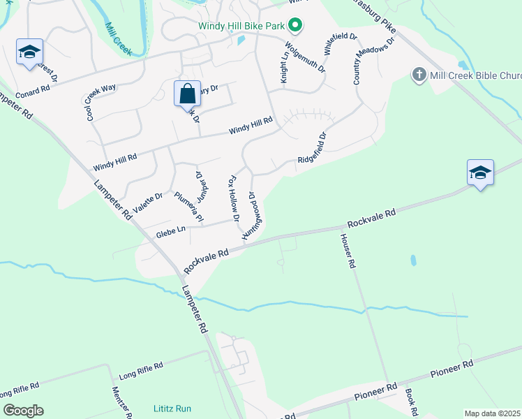 map of restaurants, bars, coffee shops, grocery stores, and more near 111 Huntingwood Drive in Lancaster