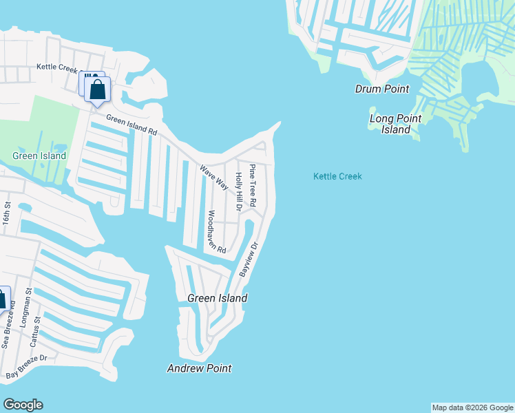 map of restaurants, bars, coffee shops, grocery stores, and more near 671 Bayview Drive in Toms River