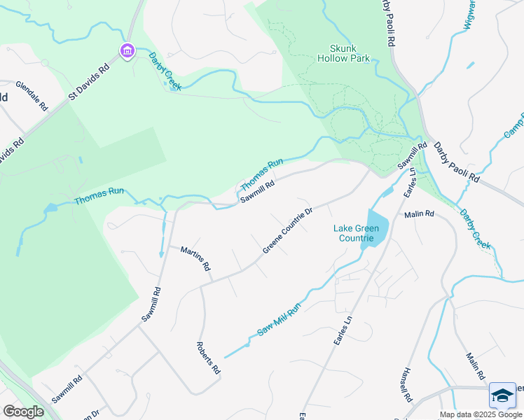 map of restaurants, bars, coffee shops, grocery stores, and more near 8 Bradford Terrace in Newtown Square
