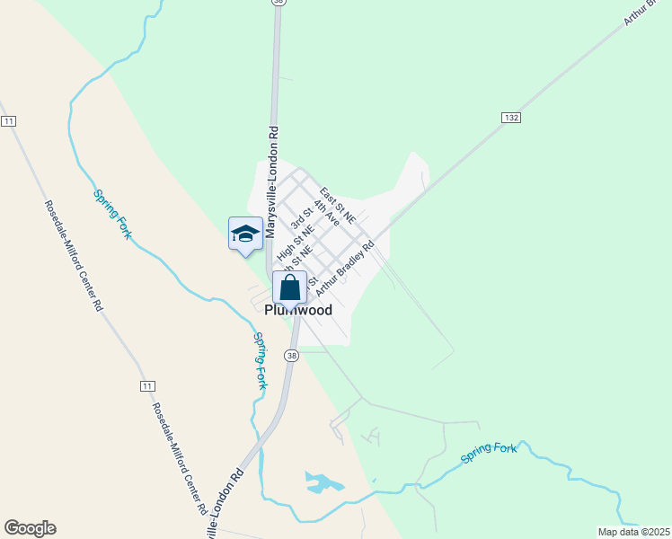 map of restaurants, bars, coffee shops, grocery stores, and more near 198 County Highway 132 in London