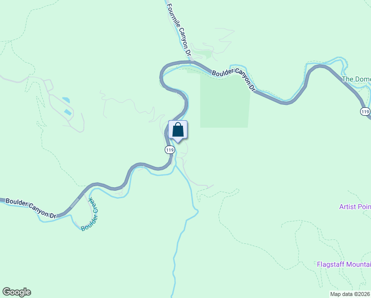 map of restaurants, bars, coffee shops, grocery stores, and more near 38470 Boulder Canyon Drive in Boulder