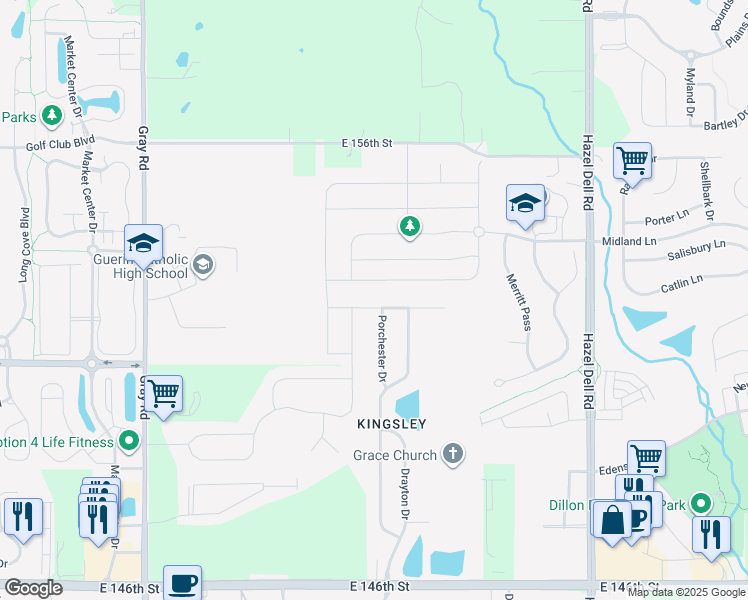 map of restaurants, bars, coffee shops, grocery stores, and more near 5310 Portman Drive in Noblesville