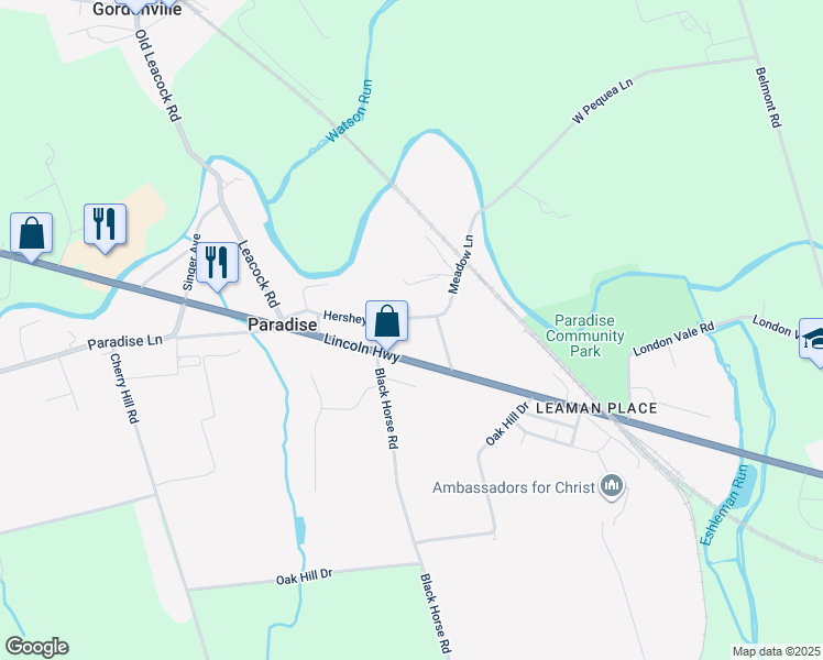 map of restaurants, bars, coffee shops, grocery stores, and more near 38 Hershey Ave in Paradise