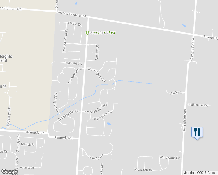map of restaurants, bars, coffee shops, grocery stores, and more near 153 Bellebrooke Drive in Pataskala