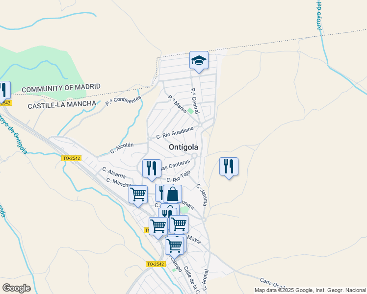 map of restaurants, bars, coffee shops, grocery stores, and more near Calle Plata in Toledo