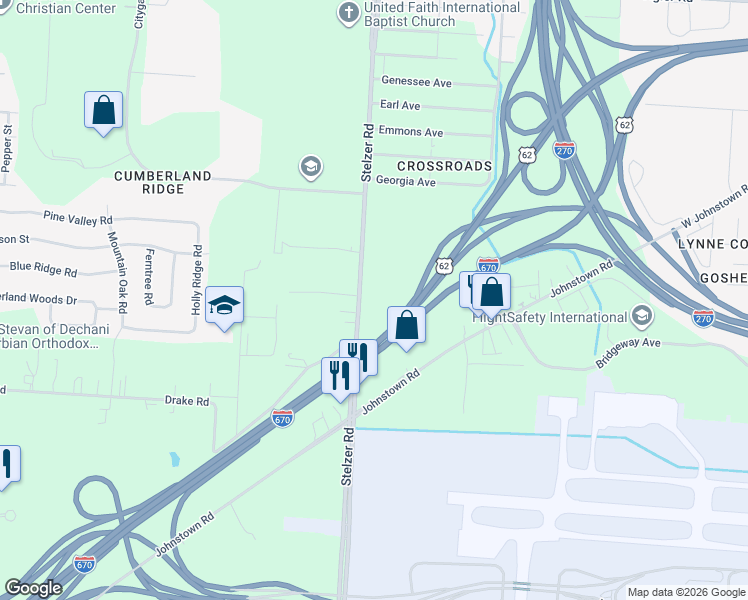 map of restaurants, bars, coffee shops, grocery stores, and more near 1836 Stelzer Road in Columbus
