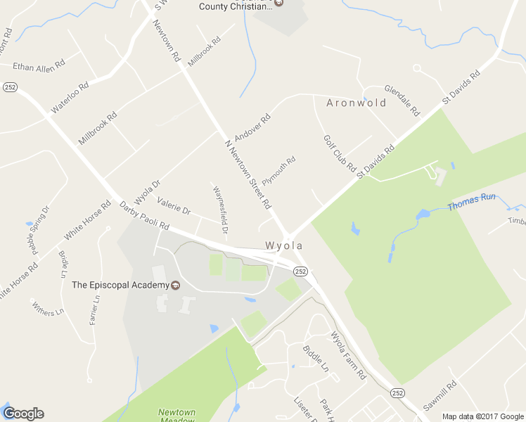 map of restaurants, bars, coffee shops, grocery stores, and more near 2 Gregory Lane in Newtown Square