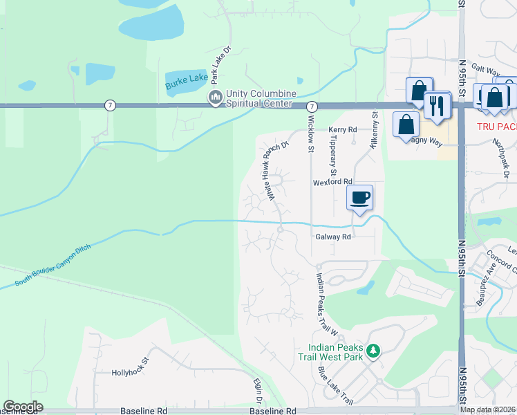 map of restaurants, bars, coffee shops, grocery stores, and more near 8918 Katherine Court in Boulder