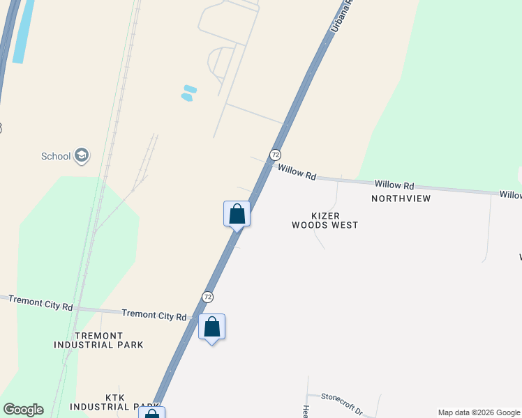 map of restaurants, bars, coffee shops, grocery stores, and more near 5780-5838 Urbana Road in Springfield