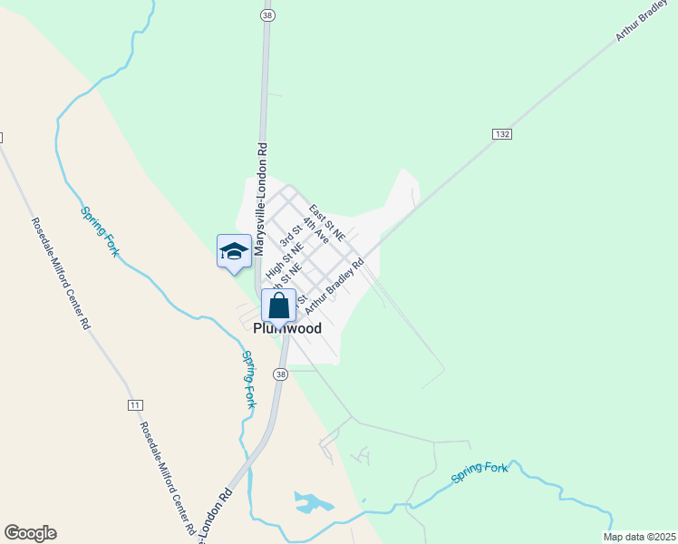 map of restaurants, bars, coffee shops, grocery stores, and more near 198 County Highway 132 in London