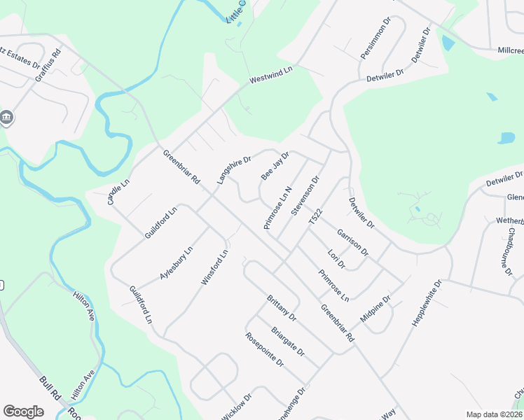 map of restaurants, bars, coffee shops, grocery stores, and more near 2760 Primrose Lane North in York