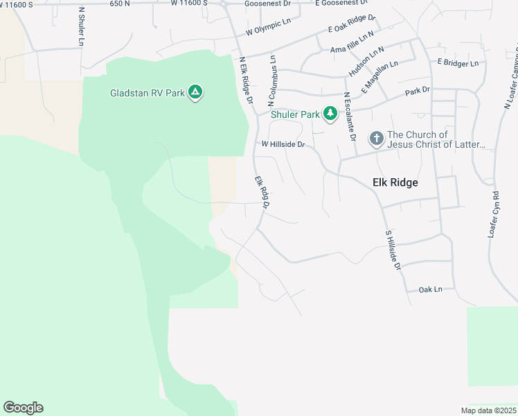 map of restaurants, bars, coffee shops, grocery stores, and more near 231 Gladstan Drive in Elk Ridge
