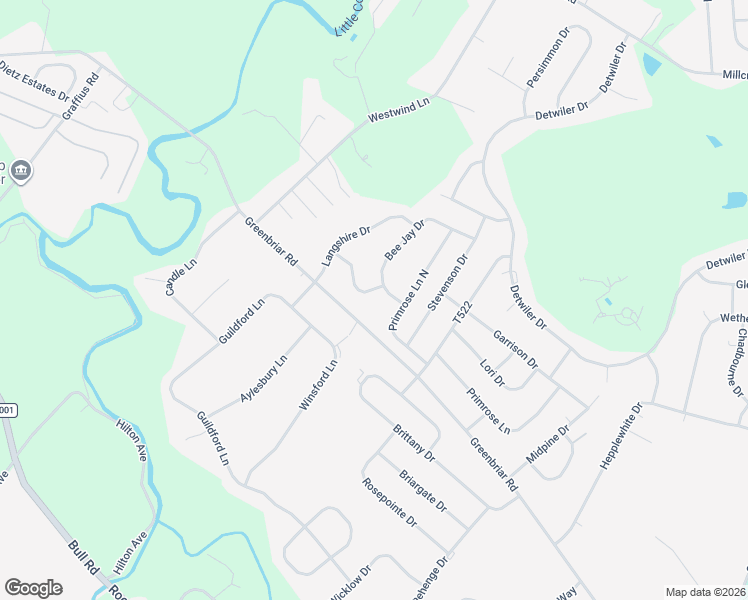 map of restaurants, bars, coffee shops, grocery stores, and more near 1555 Greenbriar Road in York