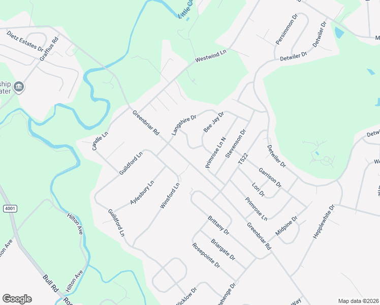 map of restaurants, bars, coffee shops, grocery stores, and more near 1555 Greenbriar Road in York