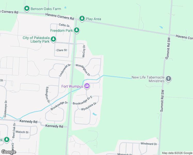 map of restaurants, bars, coffee shops, grocery stores, and more near 153 Bellebrooke Drive in Pataskala