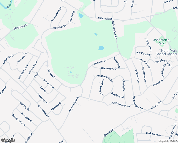 map of restaurants, bars, coffee shops, grocery stores, and more near 1116 Detwiler Drive in York