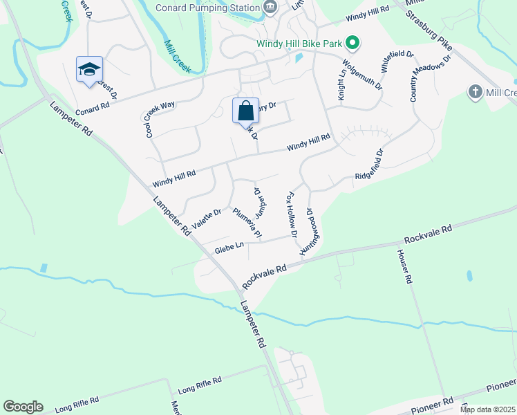 map of restaurants, bars, coffee shops, grocery stores, and more near 209 Juniper Drive in Lancaster