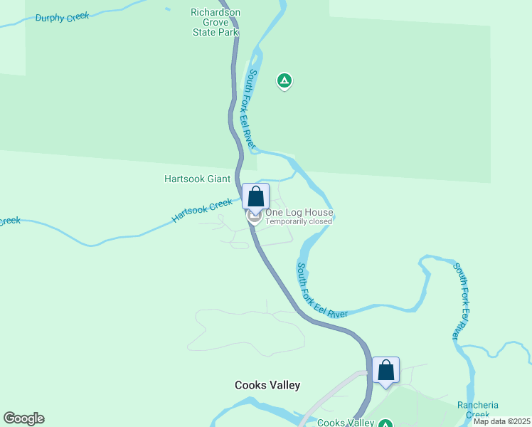map of restaurants, bars, coffee shops, grocery stores, and more near 871 U.S. 101 in Garberville