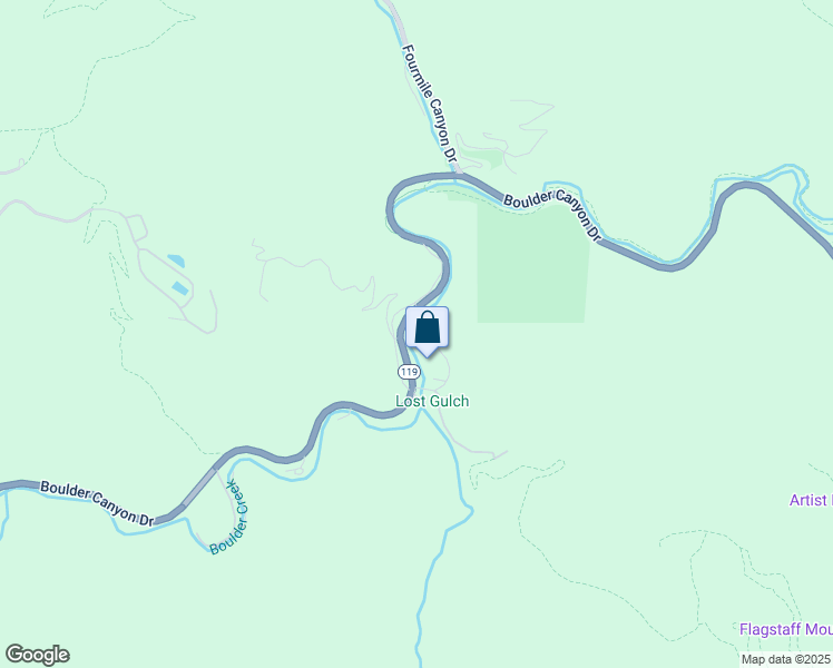 map of restaurants, bars, coffee shops, grocery stores, and more near 38470 Boulder Canyon Drive in Boulder