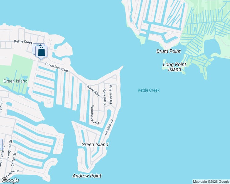 map of restaurants, bars, coffee shops, grocery stores, and more near 691 Bayview Drive in Toms River