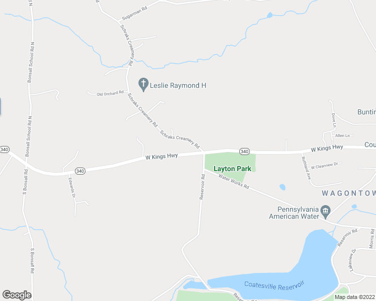 map of restaurants, bars, coffee shops, grocery stores, and more near 705 West Kings Highway in Coatesville