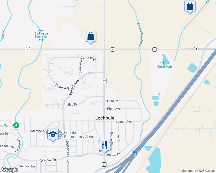 map of restaurants, bars, coffee shops, grocery stores, and more near 724 County Road 37 in Brighton