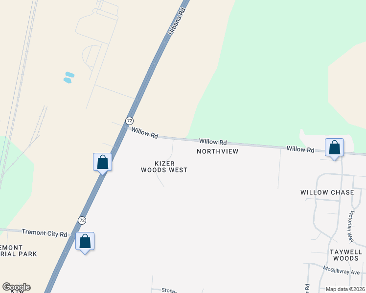 map of restaurants, bars, coffee shops, grocery stores, and more near 335 Willow Road in Springfield