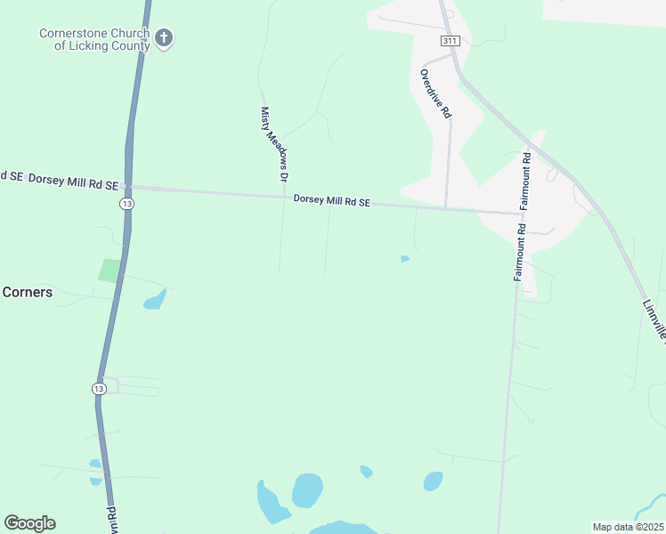 map of restaurants, bars, coffee shops, grocery stores, and more near 161 Crestline Road Southeast in Newark