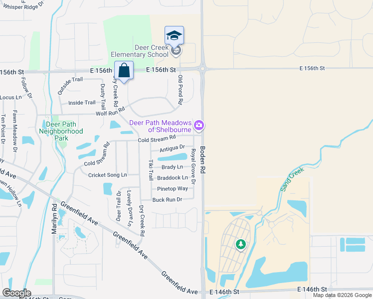 map of restaurants, bars, coffee shops, grocery stores, and more near 12729 Antigua Drive in Noblesville