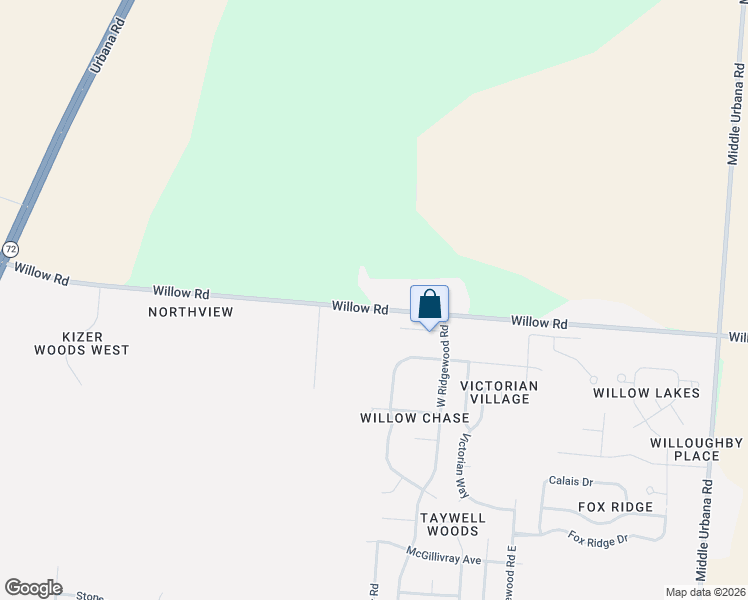 map of restaurants, bars, coffee shops, grocery stores, and more near 1042 Willow Road in Springfield