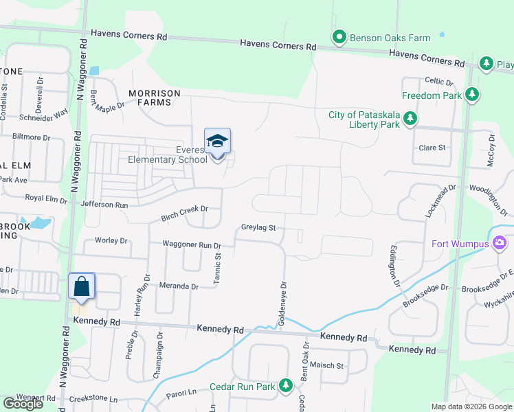 map of restaurants, bars, coffee shops, grocery stores, and more near 8656 Conestoga Valley Drive in Blacklick