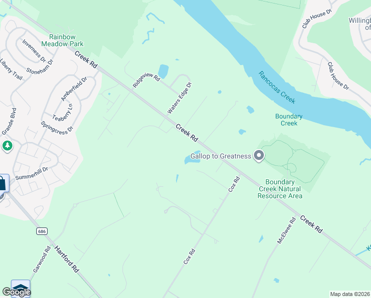 map of restaurants, bars, coffee shops, grocery stores, and more near 350 Creek Road in Delran