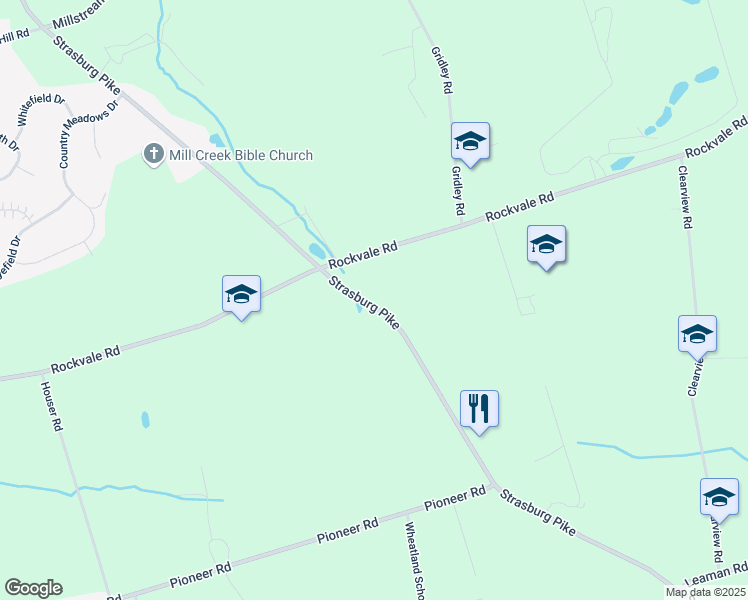 map of restaurants, bars, coffee shops, grocery stores, and more near 429 Strasburg Pike in Lancaster