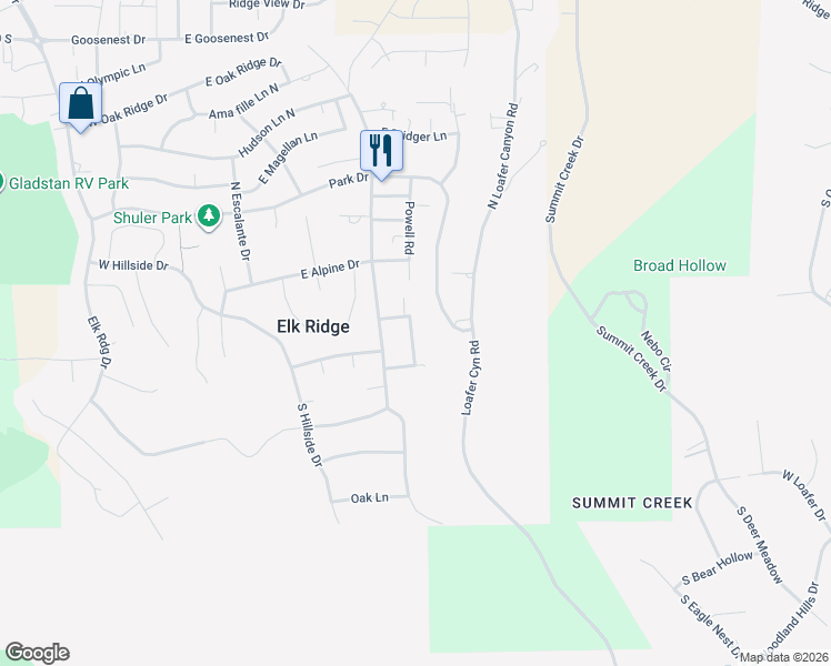 map of restaurants, bars, coffee shops, grocery stores, and more near 151 Fremont Way in Elk Ridge