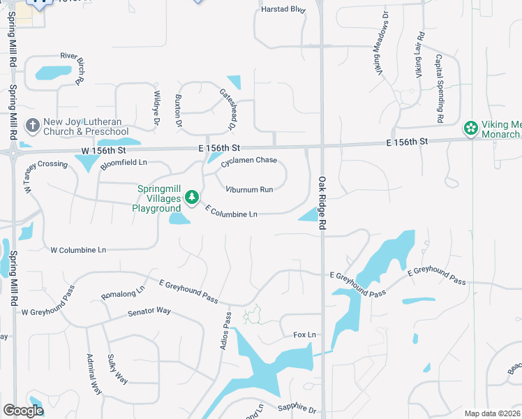 map of restaurants, bars, coffee shops, grocery stores, and more near 450 East Columbine Lane in Westfield