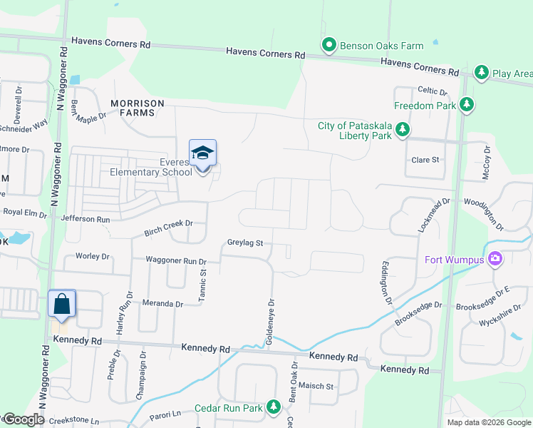 map of restaurants, bars, coffee shops, grocery stores, and more near 8715 Bobwhite Drive in Blacklick