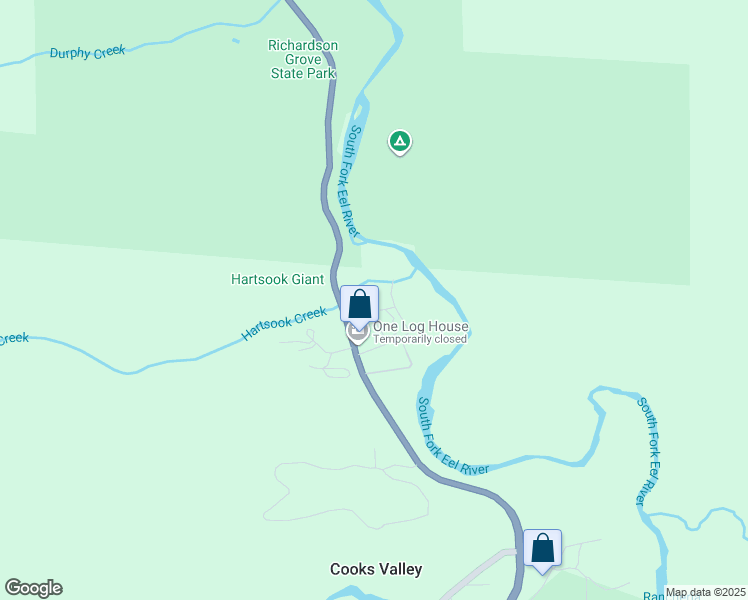 map of restaurants, bars, coffee shops, grocery stores, and more near 871 U.S. 101 in Garberville