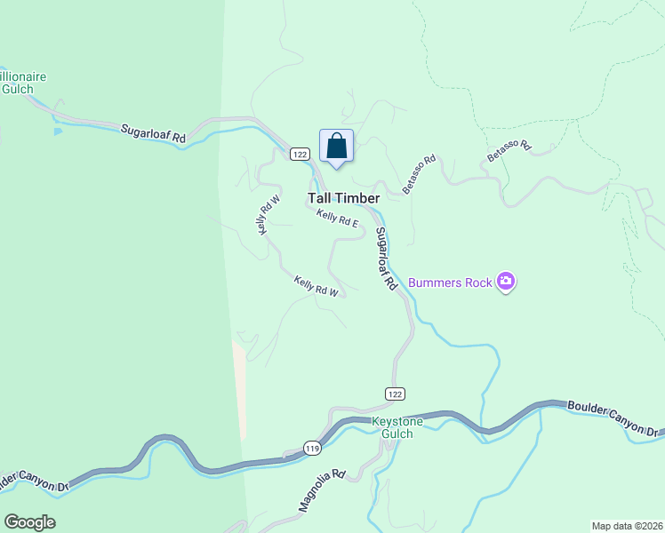 map of restaurants, bars, coffee shops, grocery stores, and more near 421 Kelly Road East in Boulder