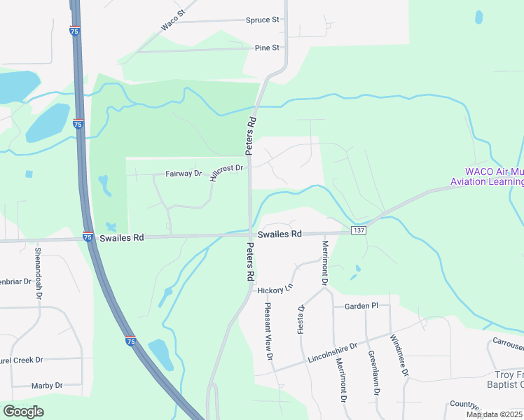 map of restaurants, bars, coffee shops, grocery stores, and more near 725 Swailes Road in Troy
