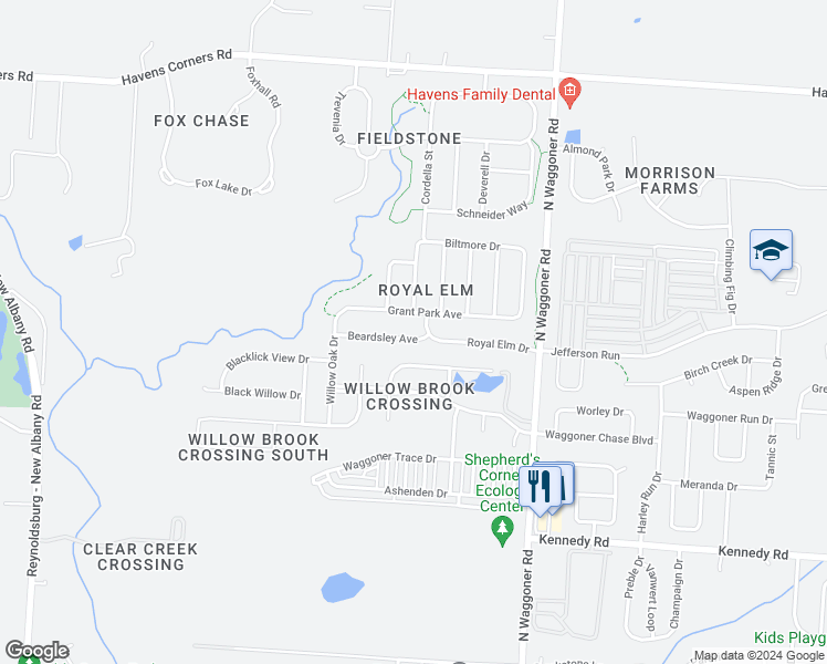 map of restaurants, bars, coffee shops, grocery stores, and more near 8086 Beardsley Avenue in Blacklick