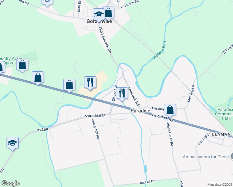 map of restaurants, bars, coffee shops, grocery stores, and more near 15 Singer Avenue in Paradise