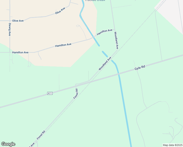 map of restaurants, bars, coffee shops, grocery stores, and more near 7361 Woodland Avenue in Gerber
