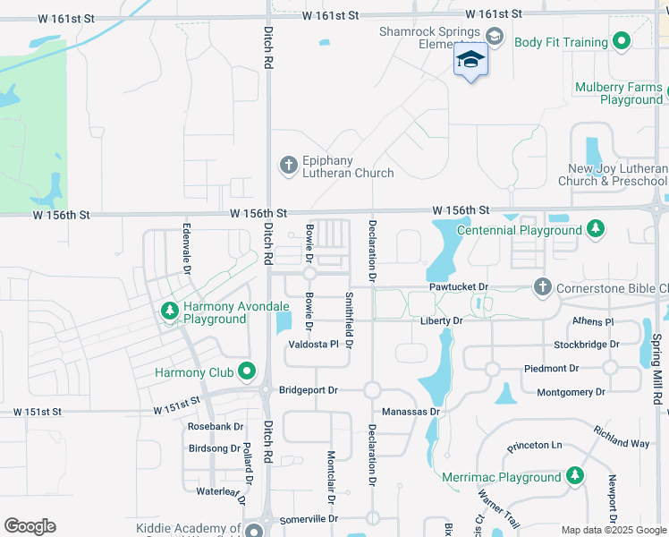 map of restaurants, bars, coffee shops, grocery stores, and more near 1226 Pawtucket Drive in Westfield