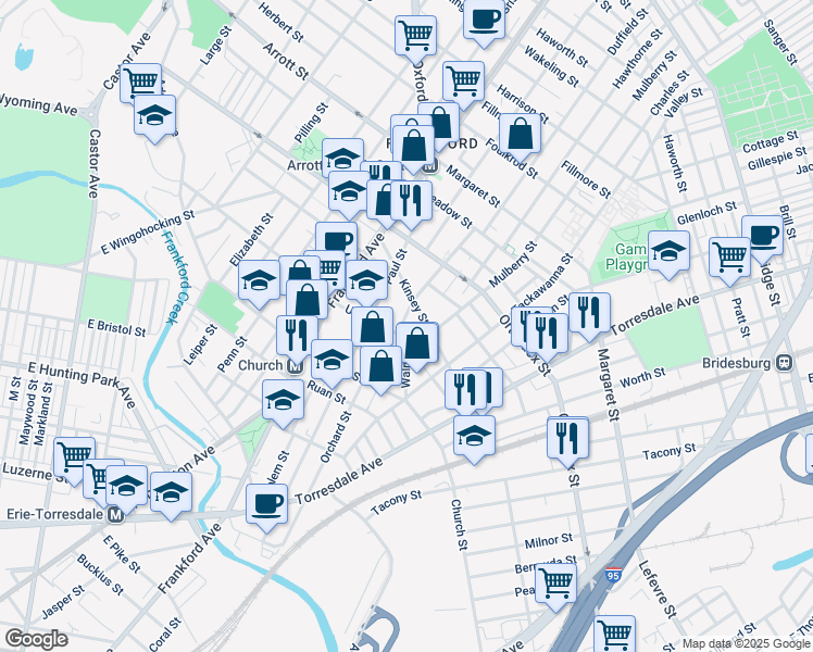map of restaurants, bars, coffee shops, grocery stores, and more near 4413 Hedge Street in Philadelphia