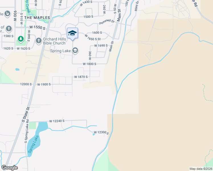 map of restaurants, bars, coffee shops, grocery stores, and more near 82 East 1900 South in Payson