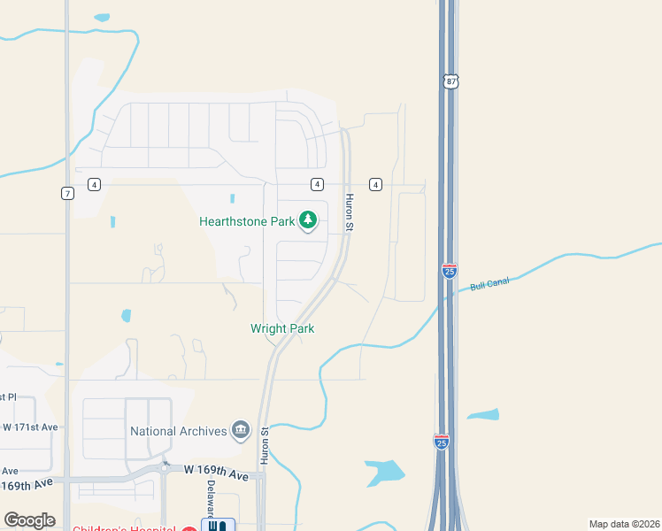 map of restaurants, bars, coffee shops, grocery stores, and more near 506 West 174th Avenue in Broomfield