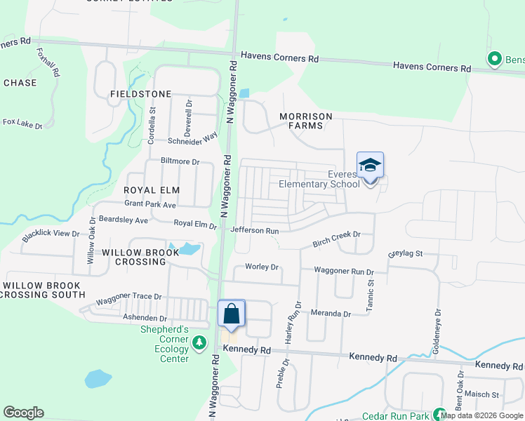 map of restaurants, bars, coffee shops, grocery stores, and more near 1375 Pansy Street in Blacklick