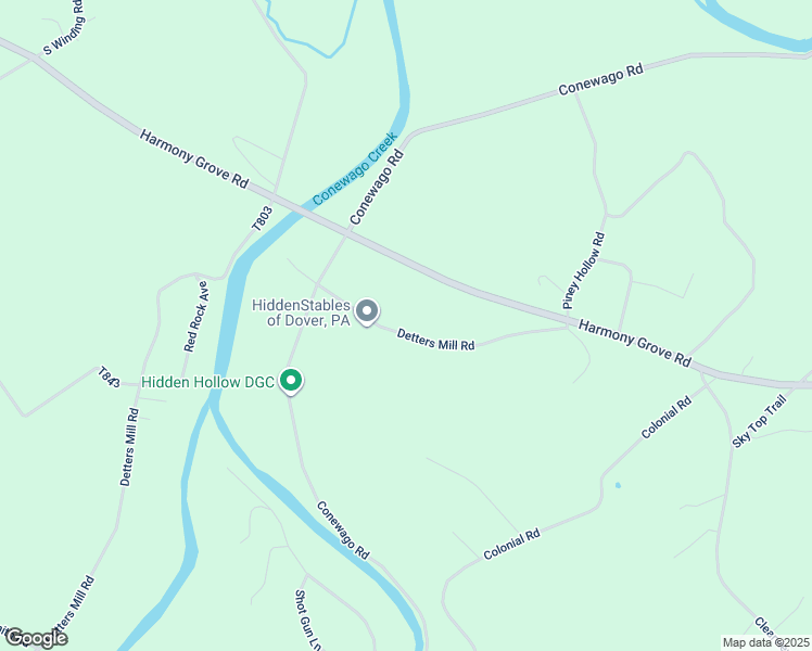 map of restaurants, bars, coffee shops, grocery stores, and more near 6791 Detters Mill Road in Dover