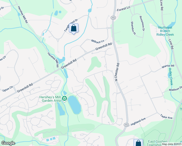 map of restaurants, bars, coffee shops, grocery stores, and more near 17 Chandler Drive in West Chester
