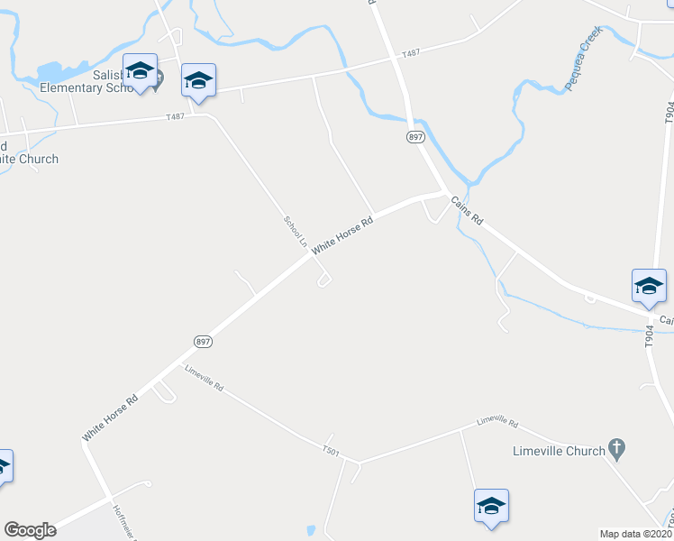 map of restaurants, bars, coffee shops, grocery stores, and more near 487 White Horse Road in Gap